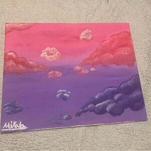 Pink and Purple Cloud Painting